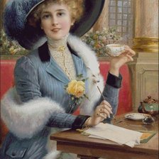 Оригинал схемы вышивки «kobieta pisząca list» (№587474)