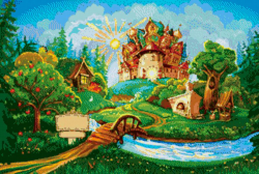 Сказочный домик - детям, дом, природа, деревья, детское, сказка, мультик, цветы, домик - предпросмотр