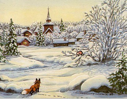 зима - зима, деревня, природа, пейзаж - оригинал