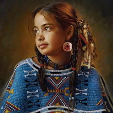 Оригинал схемы вышивки «Индейская девочка» (№588355)