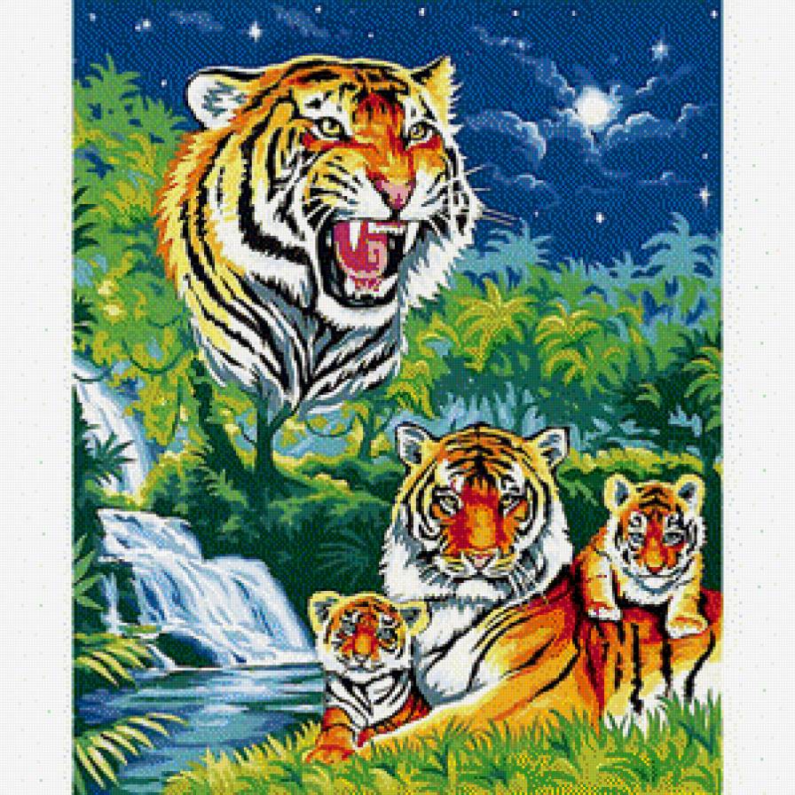 семейство тигров - тигр - предпросмотр