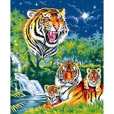 Оригинал схемы вышивки «семейство тигров» (№588662)