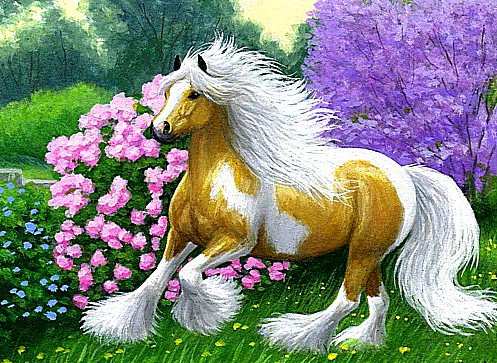 Красавица-лошадка - животные, лошади, пейзаж - оригинал