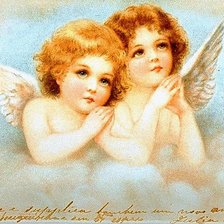 Оригинал схемы вышивки «Ангелочки молятся» (№590230)