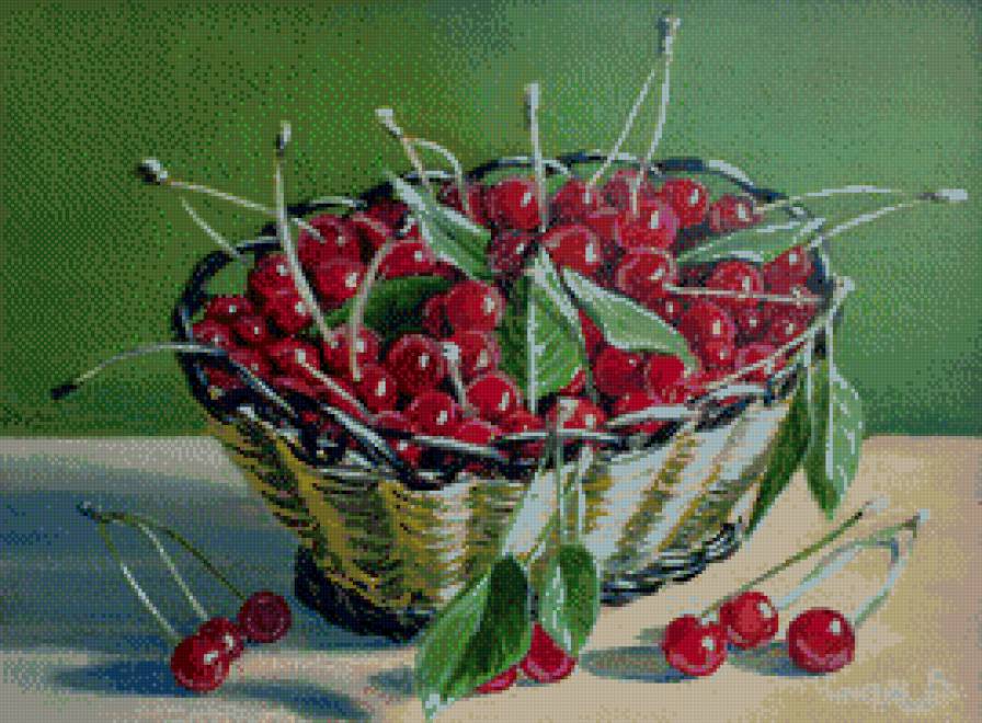 Вишенки - натюрморт, фрукты, ягоды - предпросмотр