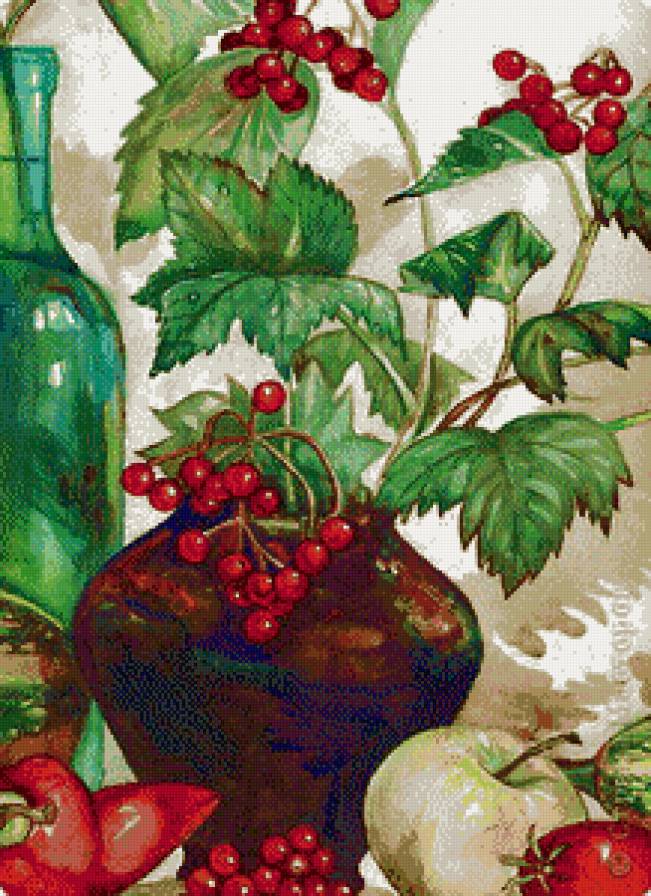 Натюрморт с калиной - фрукты, ягоды, натюрморт - предпросмотр
