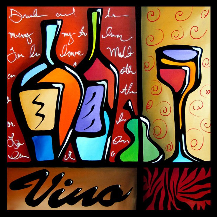 вино - надпись, бокал, вино, бутылка - оригинал