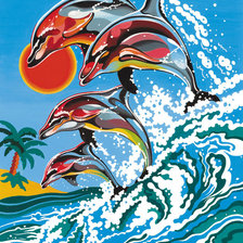 Схема вышивки «Игривые дельфины»