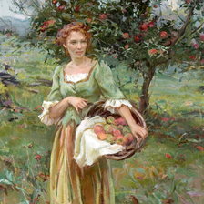 Схема вышивки «Женщина с яблоками .Даниэль Герхартц»