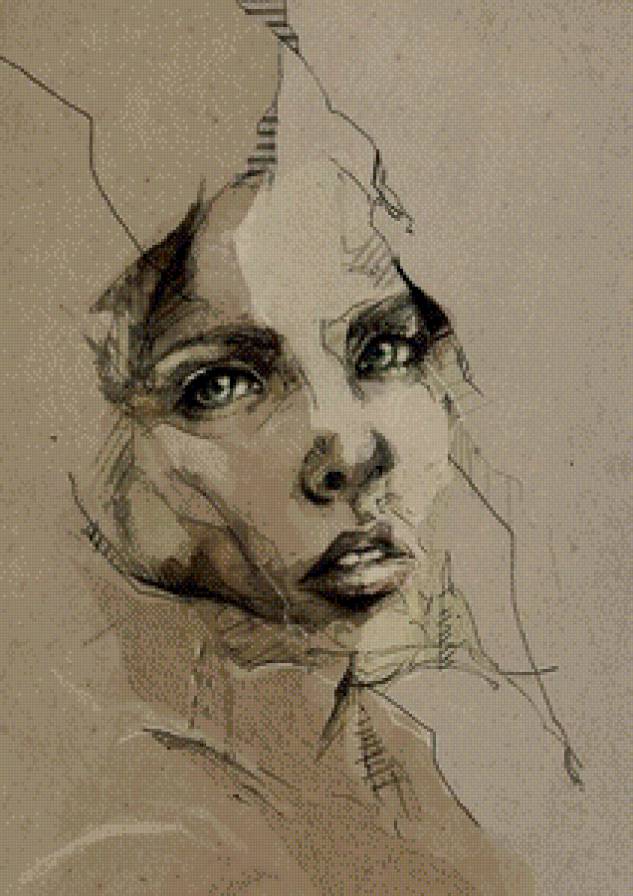 портрет девушки карандашём - портрет, монохром, карандаш, женщина, девушка - предпросмотр
