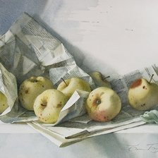 Оригинал схемы вышивки «натюрморт с яблоками» (№593071)
