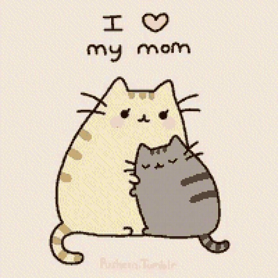 Любовь к маме - мило, мама, нежность, семья, любовь, кошки - предпросмотр