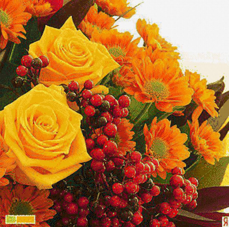 желтые цветы - цветы, букет, розы - предпросмотр