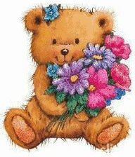 Схема вышивки «медвежонок с цветами»