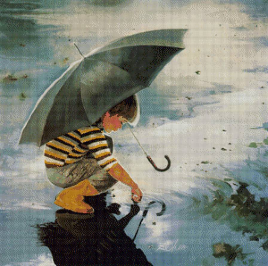 Мальчик с зонтиком - дети, детская - предпросмотр