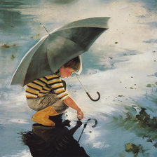 Схема вышивки «Мальчик с зонтиком»
