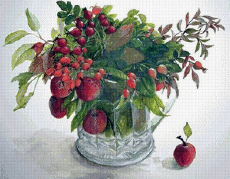 Фруктово-ягодный букет - натюрморт, ягоды, фрукты - предпросмотр