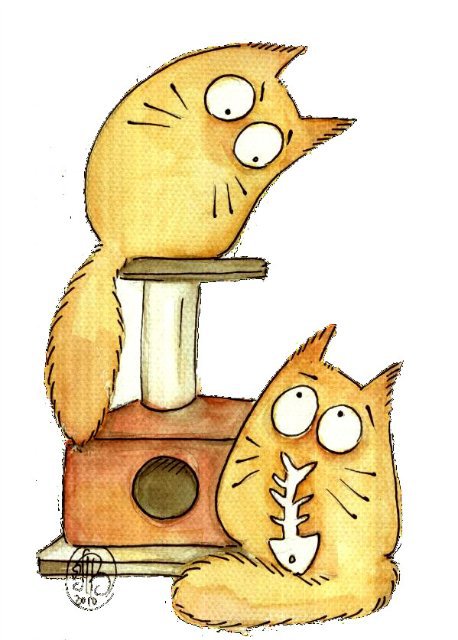 Серия"Коты"художницы Марии Ван Брюгген - кот, животные, приколы - оригинал
