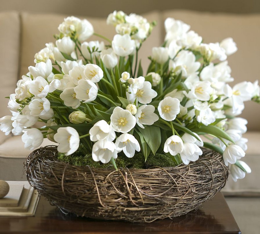 букет - цветы, букет, подснежники, белые цветы, весна - оригинал