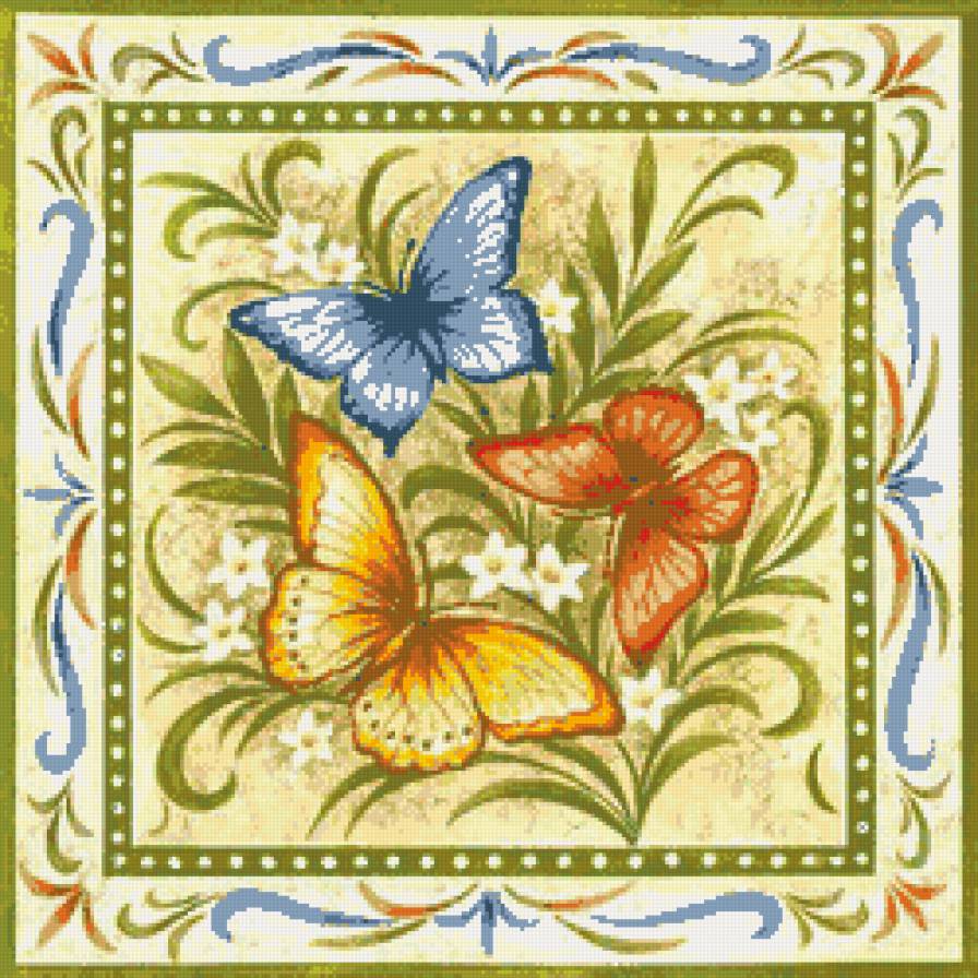Подушка бабочки - бабочки, подушка, цветы - предпросмотр