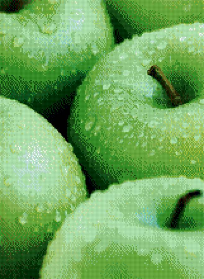 зеленое - зеленое, яблоко, фрукты - предпросмотр