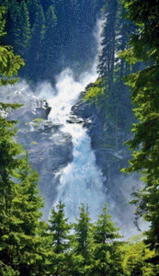 Поток - водопад, природа, горы - предпросмотр