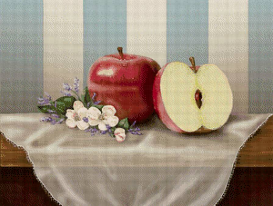 Наливные яблочки - фрукты, цветы, натюрморт - предпросмотр