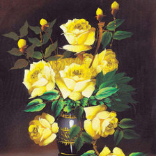 Оригинал схемы вышивки «желтые розы» (№598702)