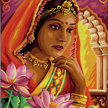 Оригинал схемы вышивки «Индийская девушка» (№598759)