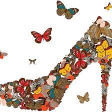 Оригинал схемы вышивки «туфелька из бабочек» (№599511)