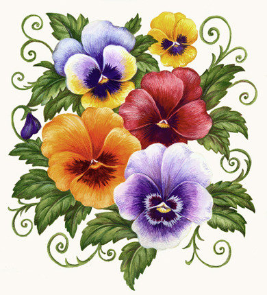 анютки - лиловые цветы, анютки, подушка, желтые цветы, анютины глазки - оригинал