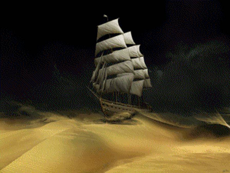 Корабль в песках - корабль, пустыня - предпросмотр