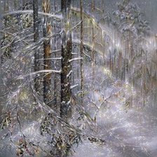 Оригинал схемы вышивки «Зимний лес» (№601095)