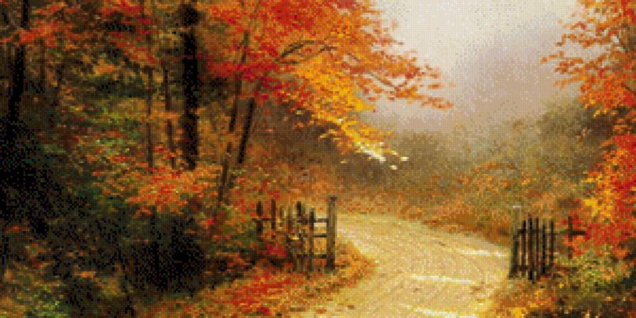 Осень - живопись, осень, природа - предпросмотр