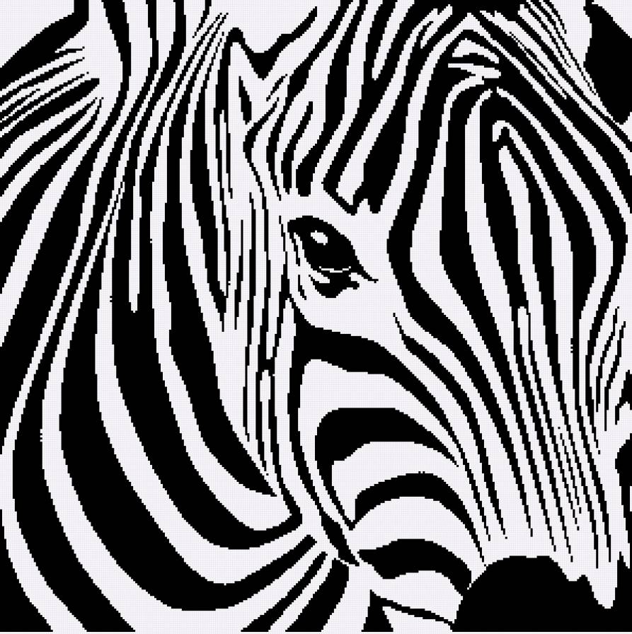 зебра(черно-белая) - монохром - предпросмотр
