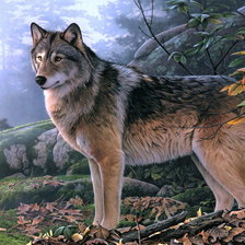 Оригинал схемы вышивки «волк» (№602332)