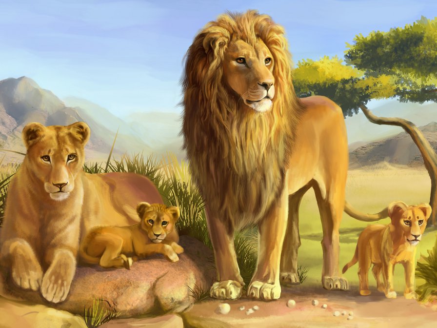 Львы - львы, животные - оригинал