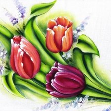 Оригинал схемы вышивки «тюльпаны» (№602797)