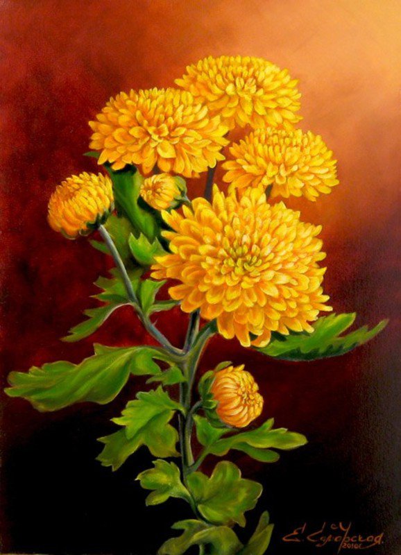 желтые хризантемы - букет, цветы, хризантемы - оригинал