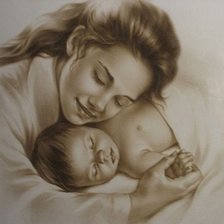Схема вышивки «мать и ребёнок»
