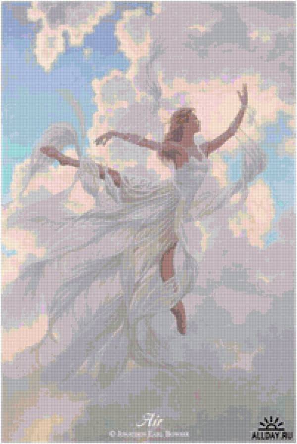 небесная балерина - девушка, небо, балерина - предпросмотр