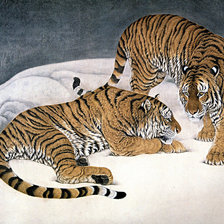 Оригинал схемы вышивки «тигры» (№604380)