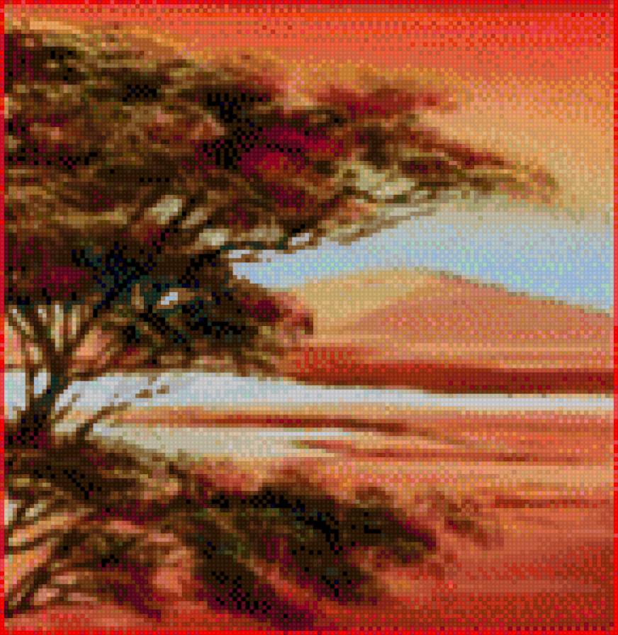 Закат 4 - африка, природа., часть картины закат - предпросмотр