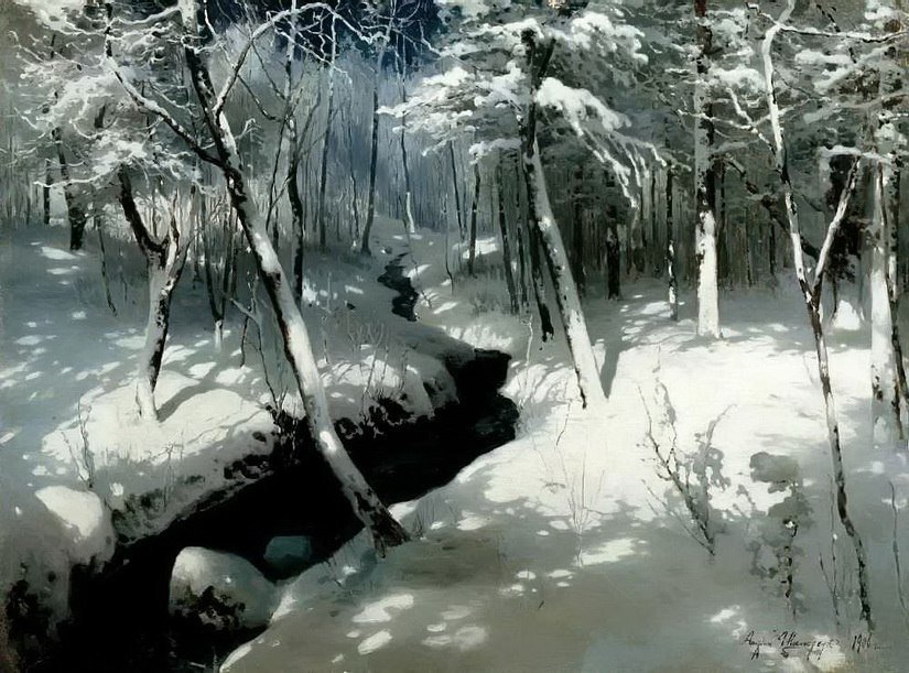 Зимой в лесу - зима, снег, сугробы, лес - оригинал