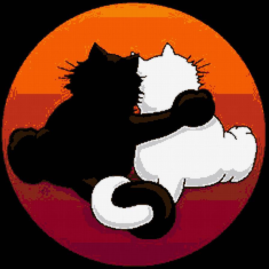 Подушка котики - подушка, влюбленные кошки, любовь - предпросмотр