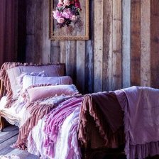 Схема вышивки «деревенская кровать»
