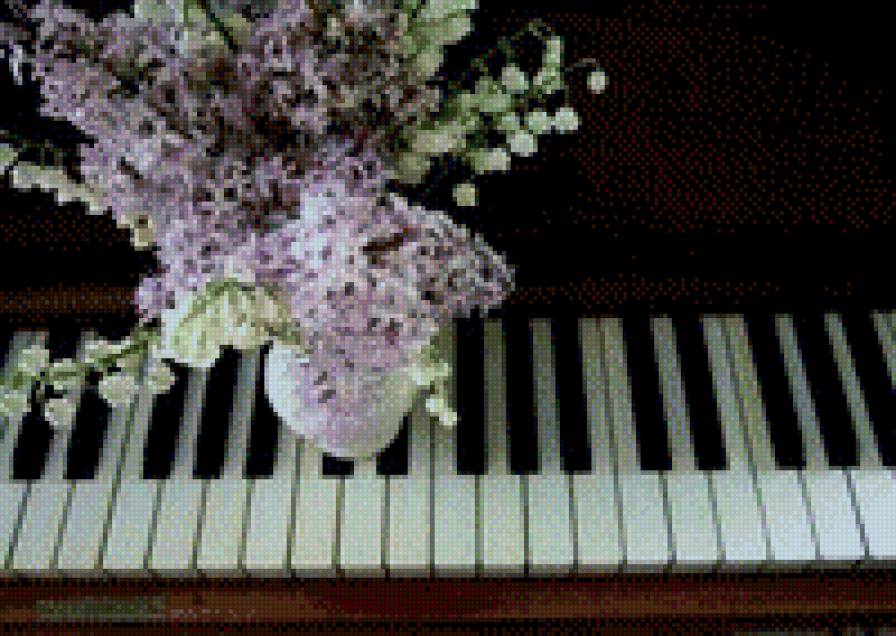 Вдохновение - рояль, сирень, цветы - предпросмотр