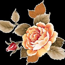 Оригинал схемы вышивки «чайная роза» (№607456)