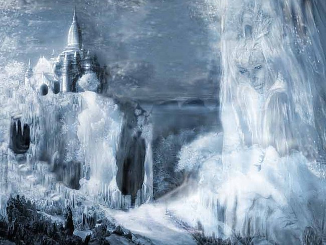 замок снежной королевы - зима, фентези, замок - оригинал