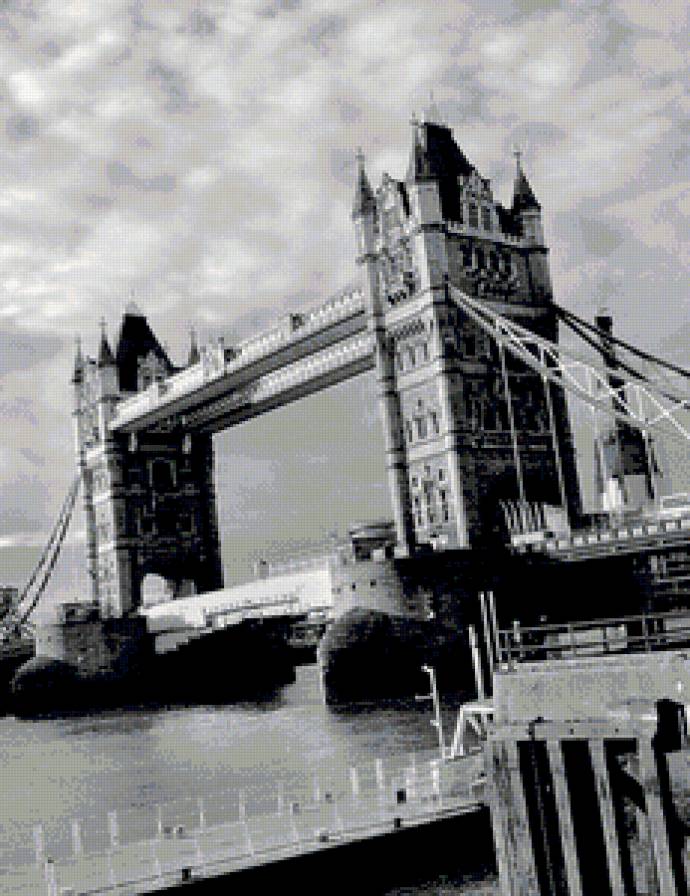 Лондонский мост - монохром, мост, лондон - предпросмотр